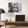 Pinguïn - Telefoon - Toilet - Zwart - Wit PET vilt klein -sfeer5