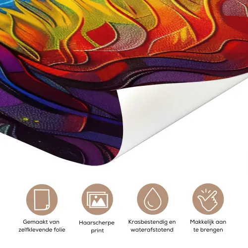 Boom - Zon - Verflook - Kleuren - Abstract deurposter klein -closeup_NL