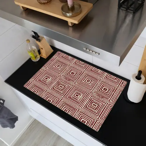 Geometrisch - Patroon - Rood Inductie beschemer met haakjes klein 777 -sfeer1