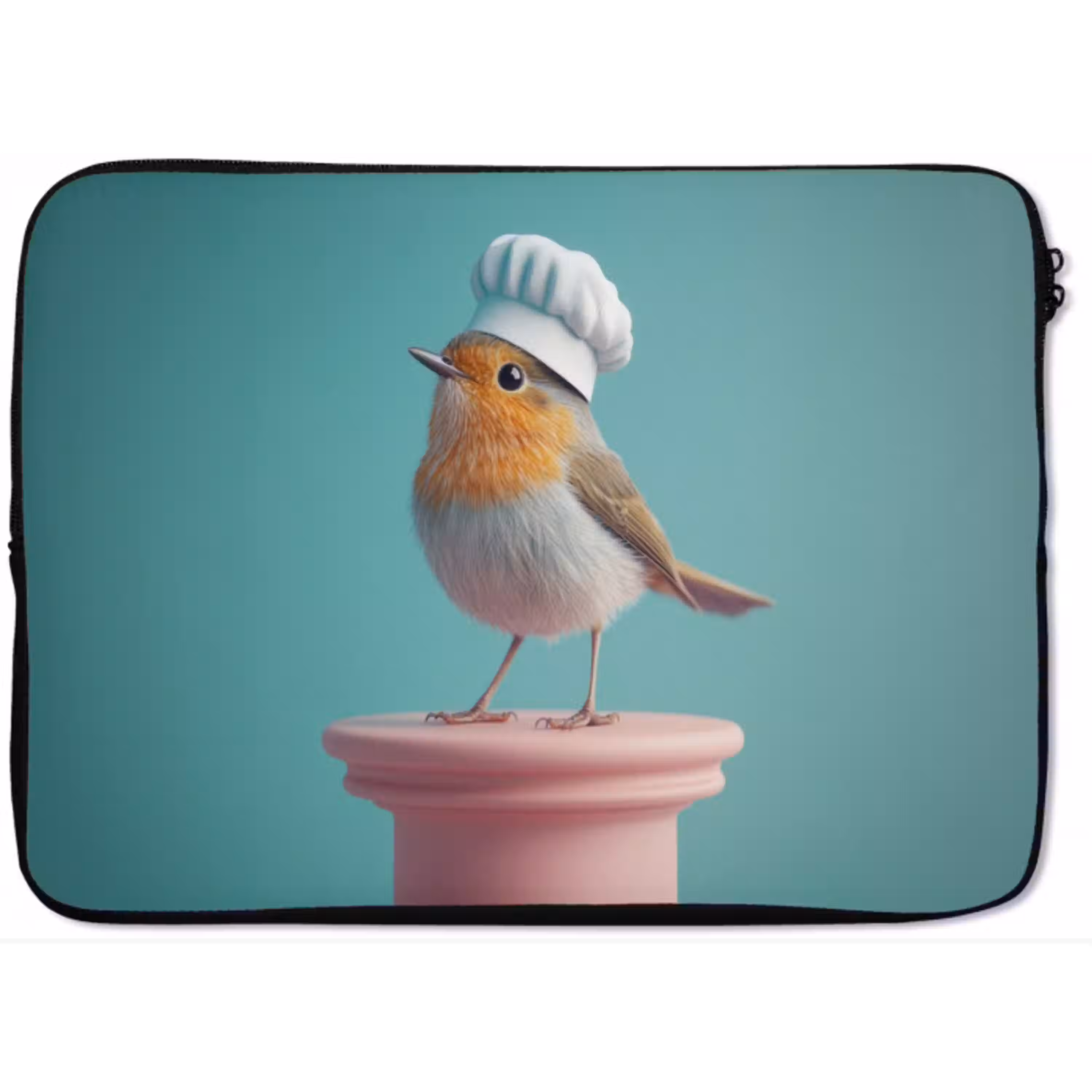 Roodborstje - Vogel - Koksmuts - Sokkel laptophoes neopreen klein -zkaufland3dotto