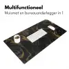 Marmer - Textuur - Grijs - Goud - Marmerlook - Luxe Muismat XXL klein -sfeer4