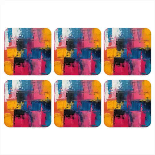 Verflook - Kunst - Modern - Abstract onderzetter kurk middel -3d