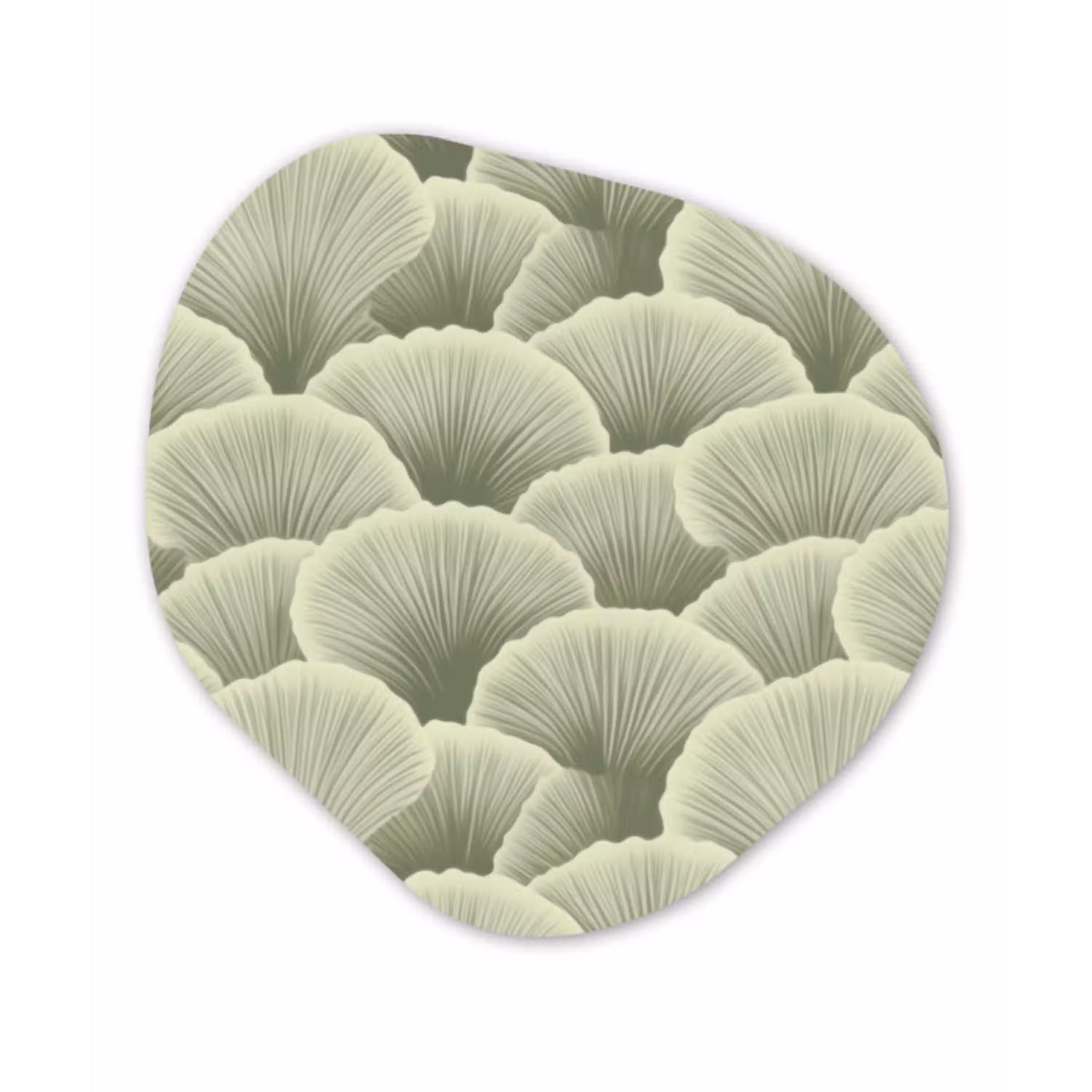 Waaier - Blad - Groen Wandcirkel Organisch Aluminium middel 851 -3d