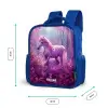 Eenhoorn Omringd door Paarse Natuur Kinderrugzak - Blauw middel -productfoto_formaten
