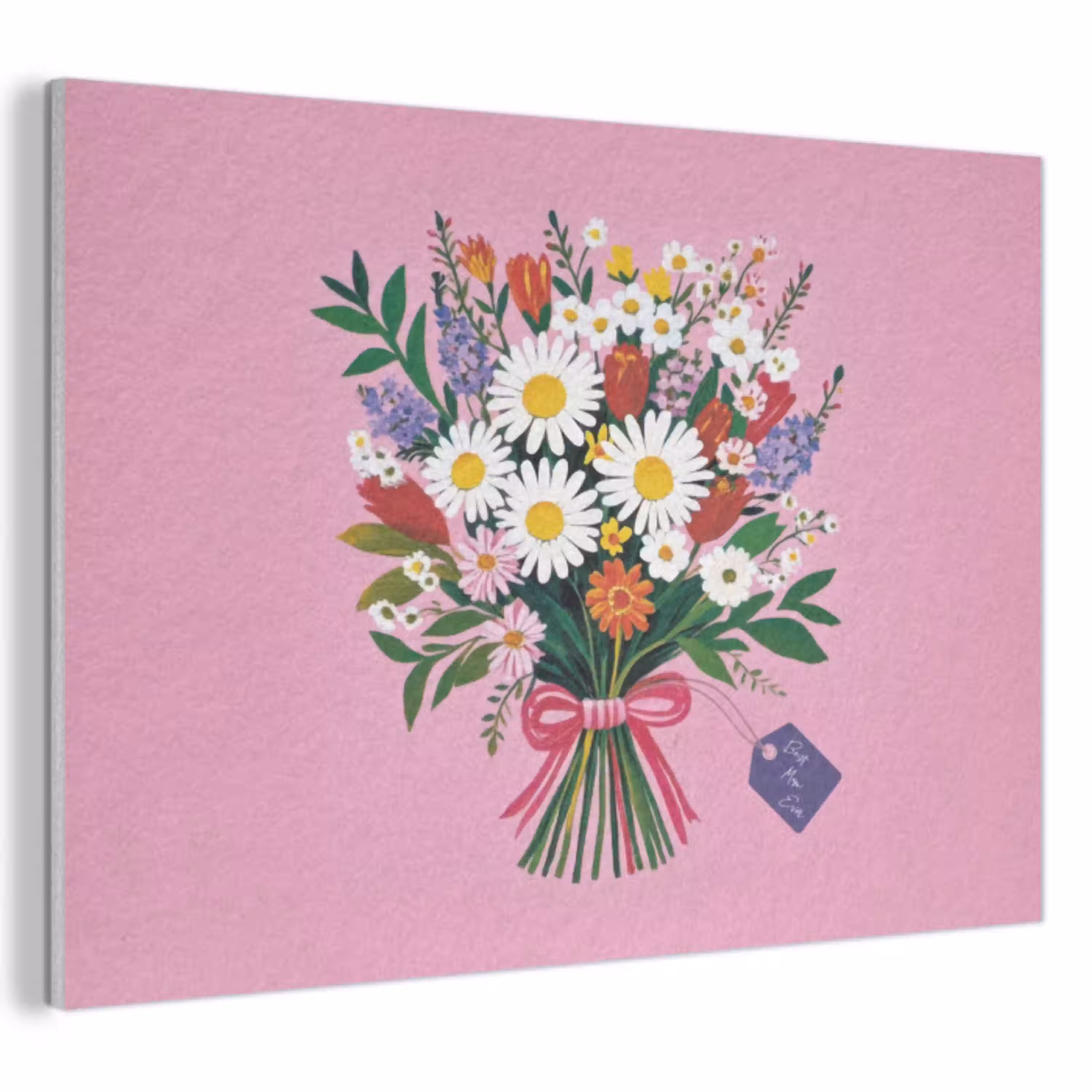 Bloemen - Quote - Kaartje - Kleurrijk PET vilt klein -3d