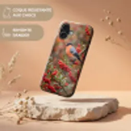 Goudvink - Bessen - Herfst - Natuur - Kleurrijk Toughcase MagSafe Apple iPhone 17 klein -USP_RandenV_FR