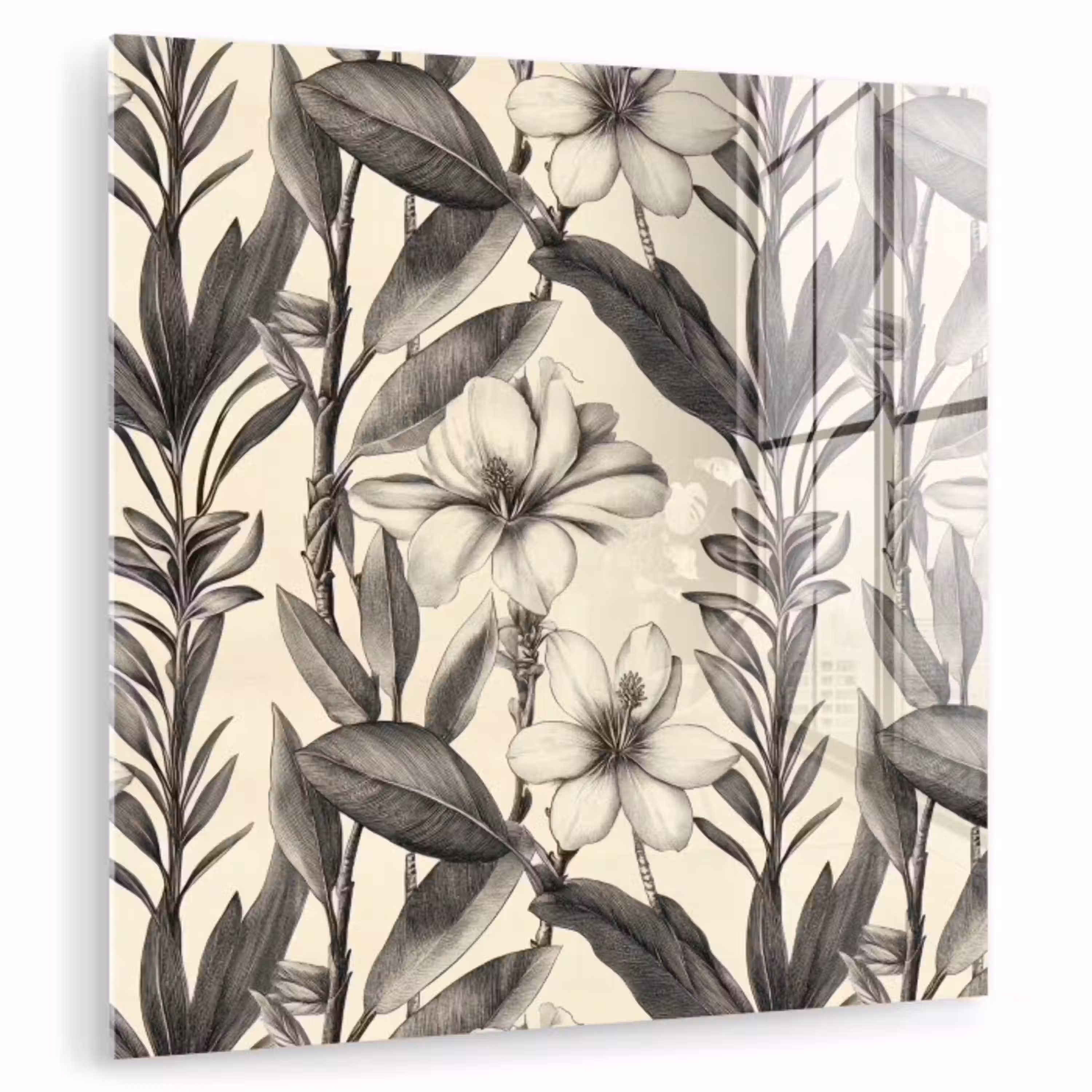 Klassiek - Botanisch - Zwart - Beige plexiglas 5mm klein 11 -zzzproduct_nieuw