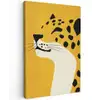 Cheetah - Illustratie - Geel Tuinposter op houten frame 2 cm dik klein -3d