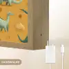 Dinosaurussen - Stekels - Herfstbladeren - Bruin Light Box met batterij (Wandlamp kind) middel -USP_websiteoplaadbaarNL