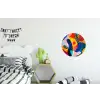 Vormen - Abstract - Stippels - Blauw Wandcirkel aluminium klein -kinderkamer