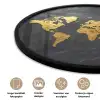 Wereldkaart - Goud - Steen Fotolijst rond zonder passe partout klein -closeup_NL