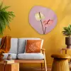 Bloemen - Anthuriums - Geel - Roze Wandcirkel Organisch Aluminium middel -sfeer4