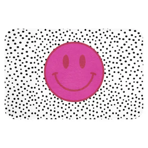 Smiley - Roze - Stippen WCmat klein -3d