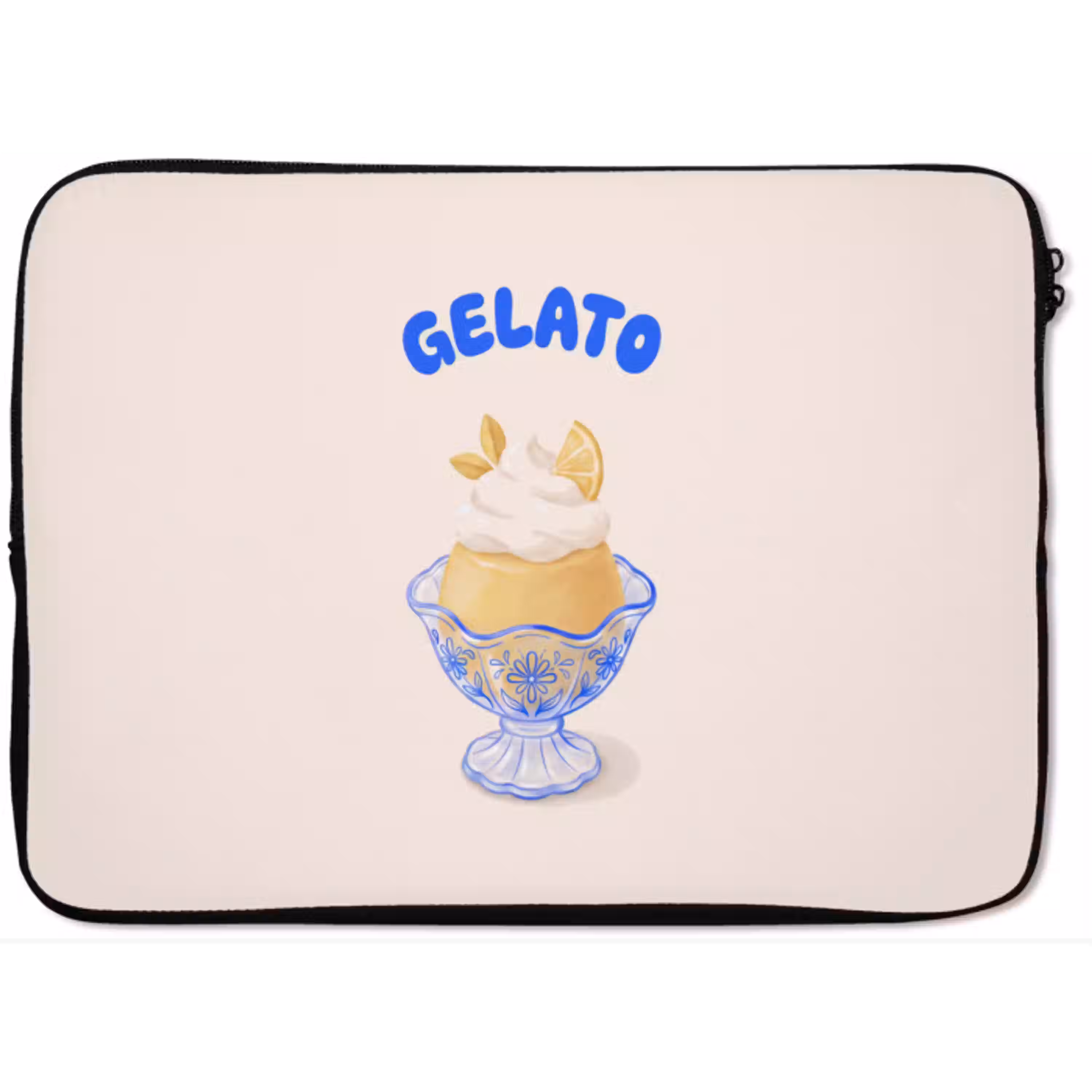 IJs - Citroen - Illustratie - Geel - Dessert laptophoes neopreen klein -zkaufland3dotto