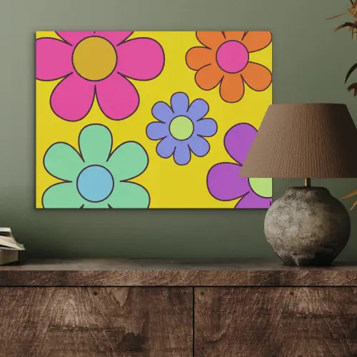Bloemen - Illustratie - Kleurrijk PET vilt klein -sfeer2