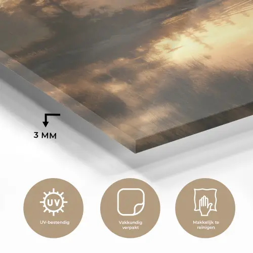Beer - water - Bos - Ochtendlicht plexiglas 5mm klein -sfeer2