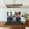 Stad - Mensen - Astronaut - Wit keuken achterwand spatscherm klein -sfeer2