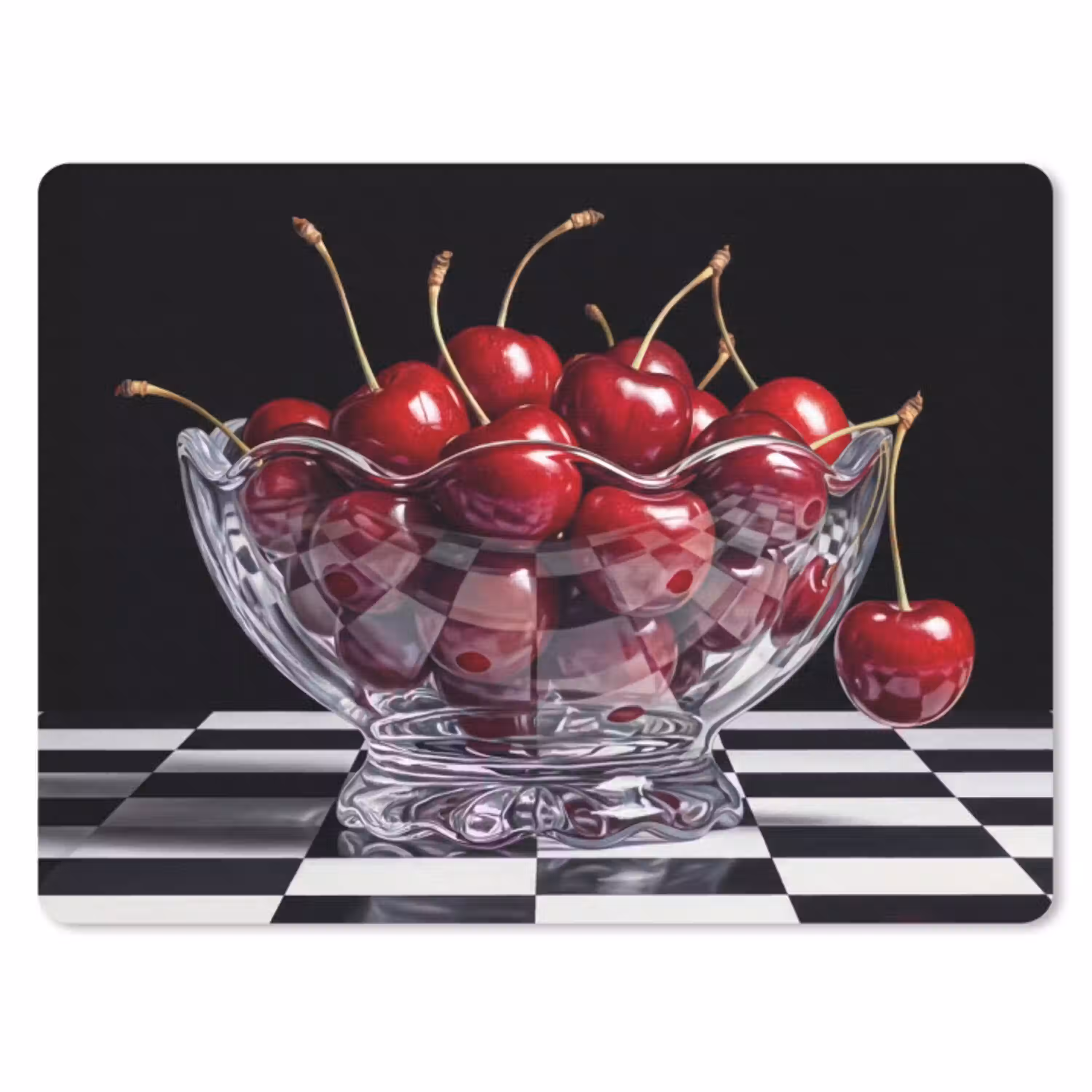 Eten - Kersen - Rood muismat rubber klein -3d