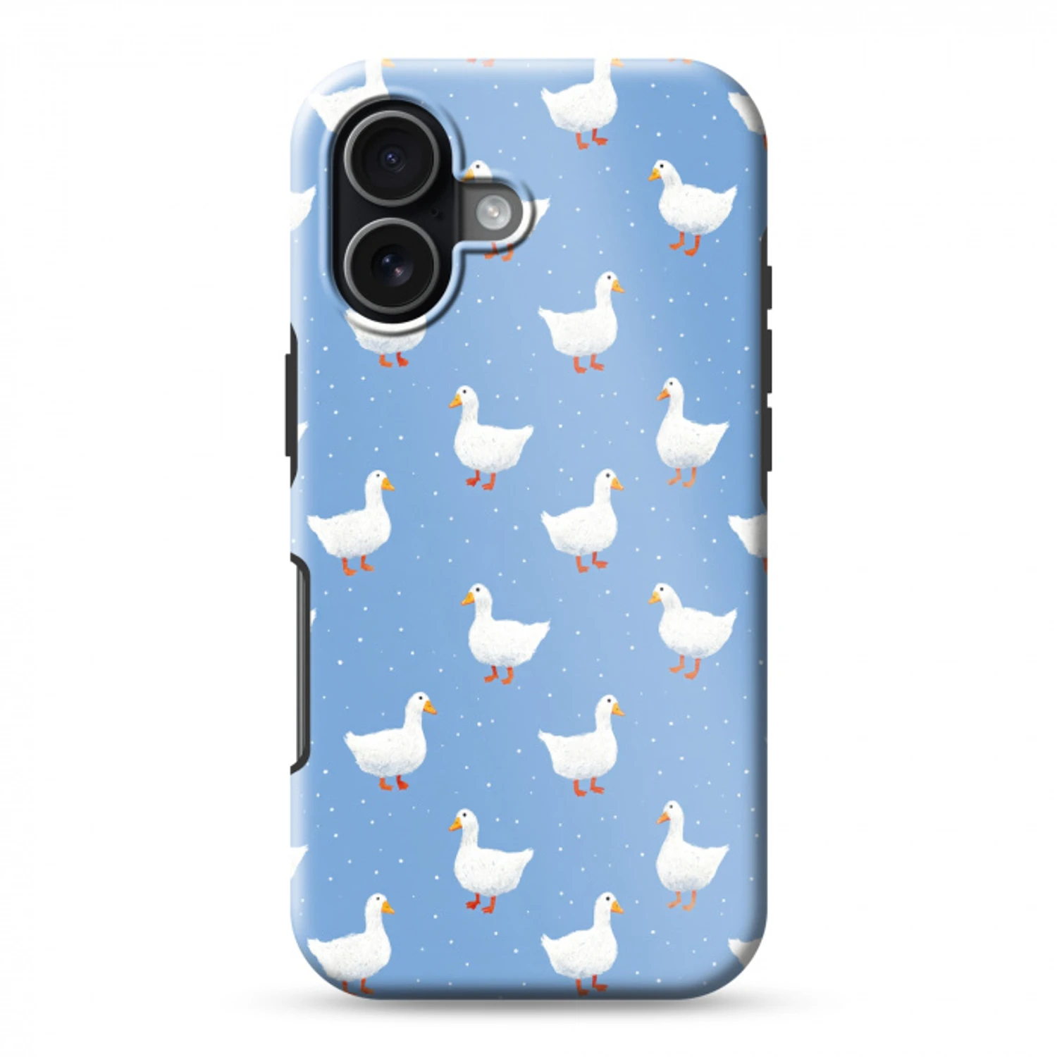 Ganzen - Elegant - Blauw Toughcase MagSafe Apple iPhone 17 klein 1017 -3d