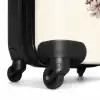 Wit paardenhoofd omringd door bloemen en vlinders NBS - Handbagage koffer - Kinderen Unisex middel -wiel