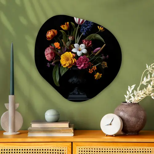 Lente - Bloemen - Klassiek - Vaas Wandcirkel Organisch Plexiglas middel -sfeer2