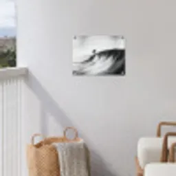 Surfer - Golf - Vervaagd - Zwart tuinposter los doek klein -sfeer8