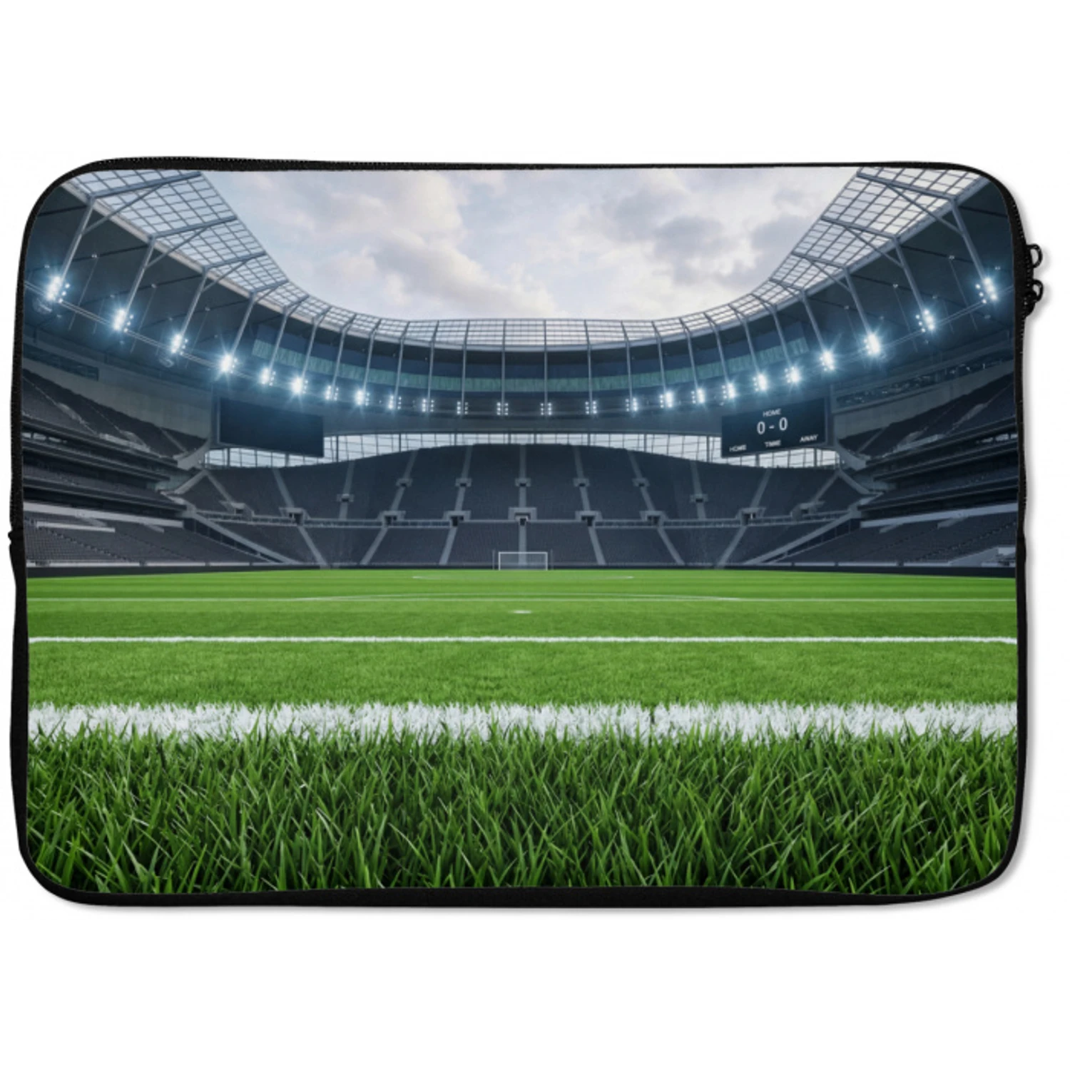 Voetbal - Stadion - Sport - Groen laptophoes neopreen klein -zkaufland3dotto