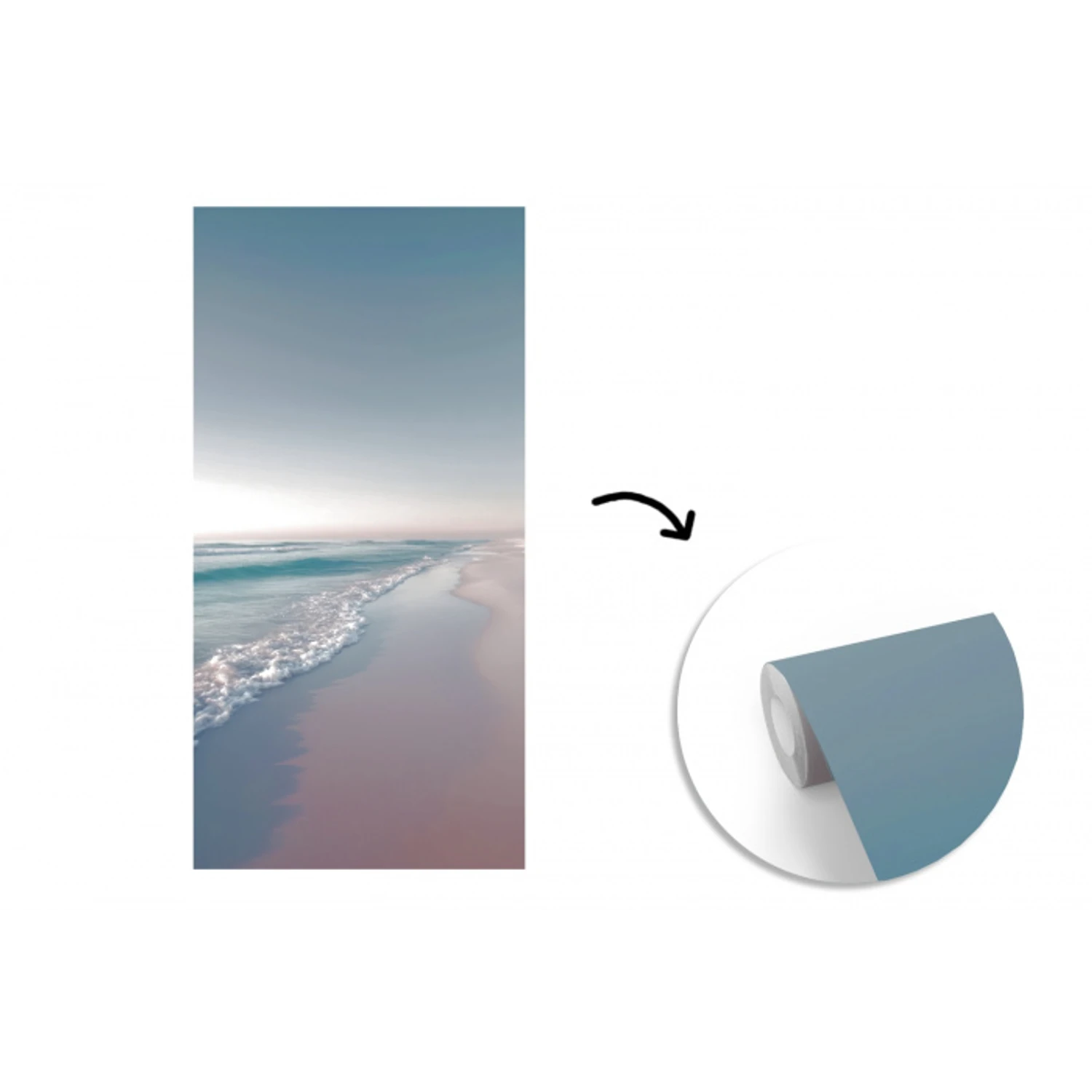 Kustlijn - Pastel - water fotobehang vinyl groot -3d