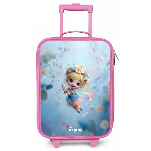 Vlinderfee in Bloemenlucht Kinderkoffer - Roze klein -zz3dotto