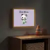 Panda - Paars - Strikje - Kawaii Light Box met batterij (Wandlamp kind) middel -sfeer5_kind