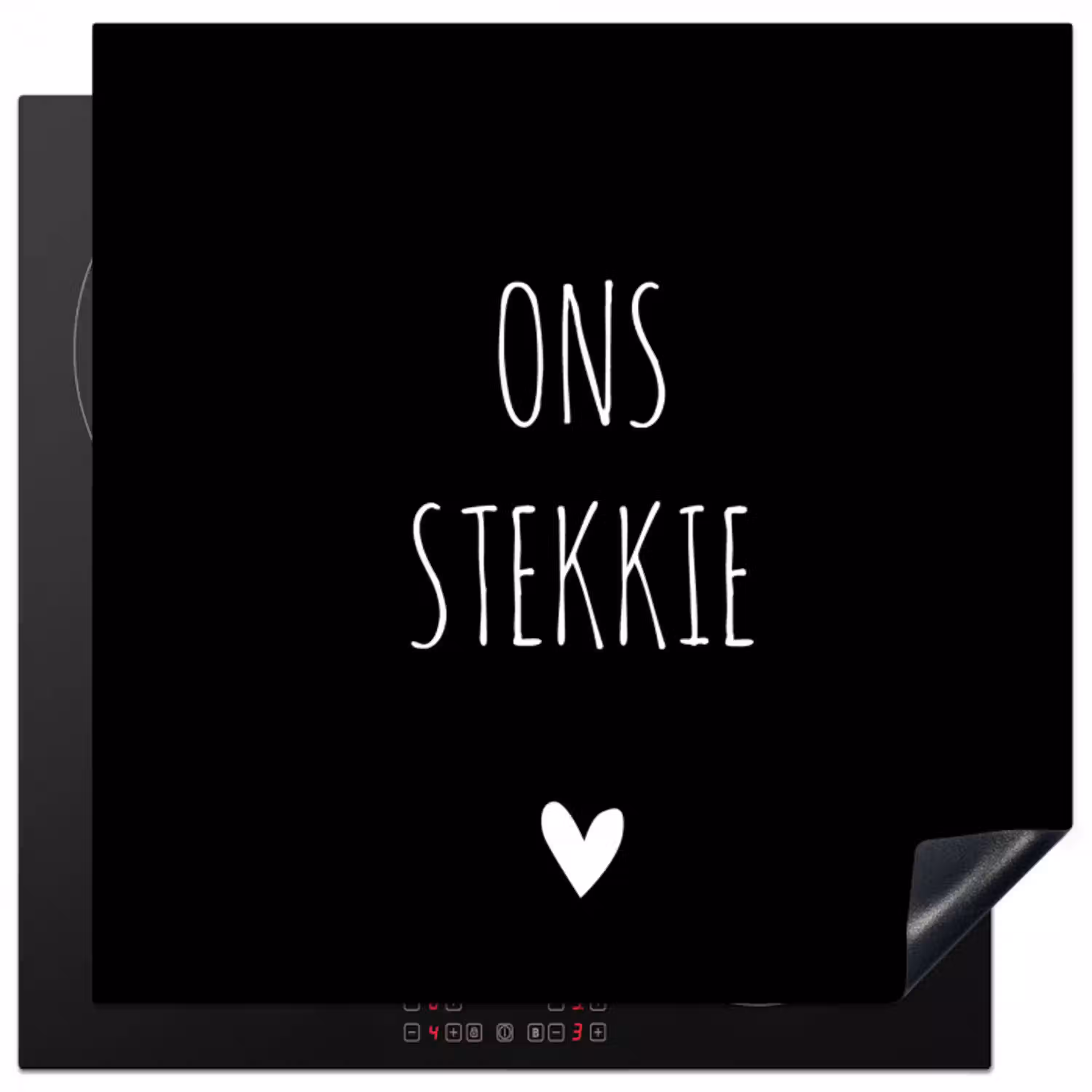Quotes - Stekkie - Ons stekkie Inductie beschermer vinyl 3mm middel -3d