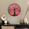 Boom - Levensboom - Roze - Goud Fotolijst rond zonder passe partout klein -sfeer1