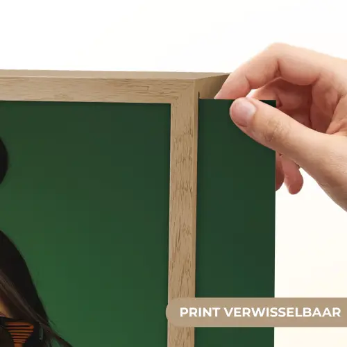 Vrouw - Groen - Modern - Bril - Abstract Light Box met batterij (Wandlamp) middel -USP_websiteprintNL