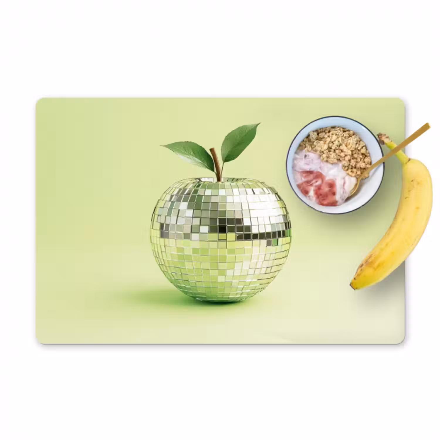 Tischset - 6 Stück - Grün - Disco - Dekoration - Apfel