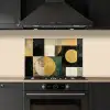 Abstract - Goud - Brons - Vormen - Geometrisch keuken achterwand spatscherm klein -sfeer1