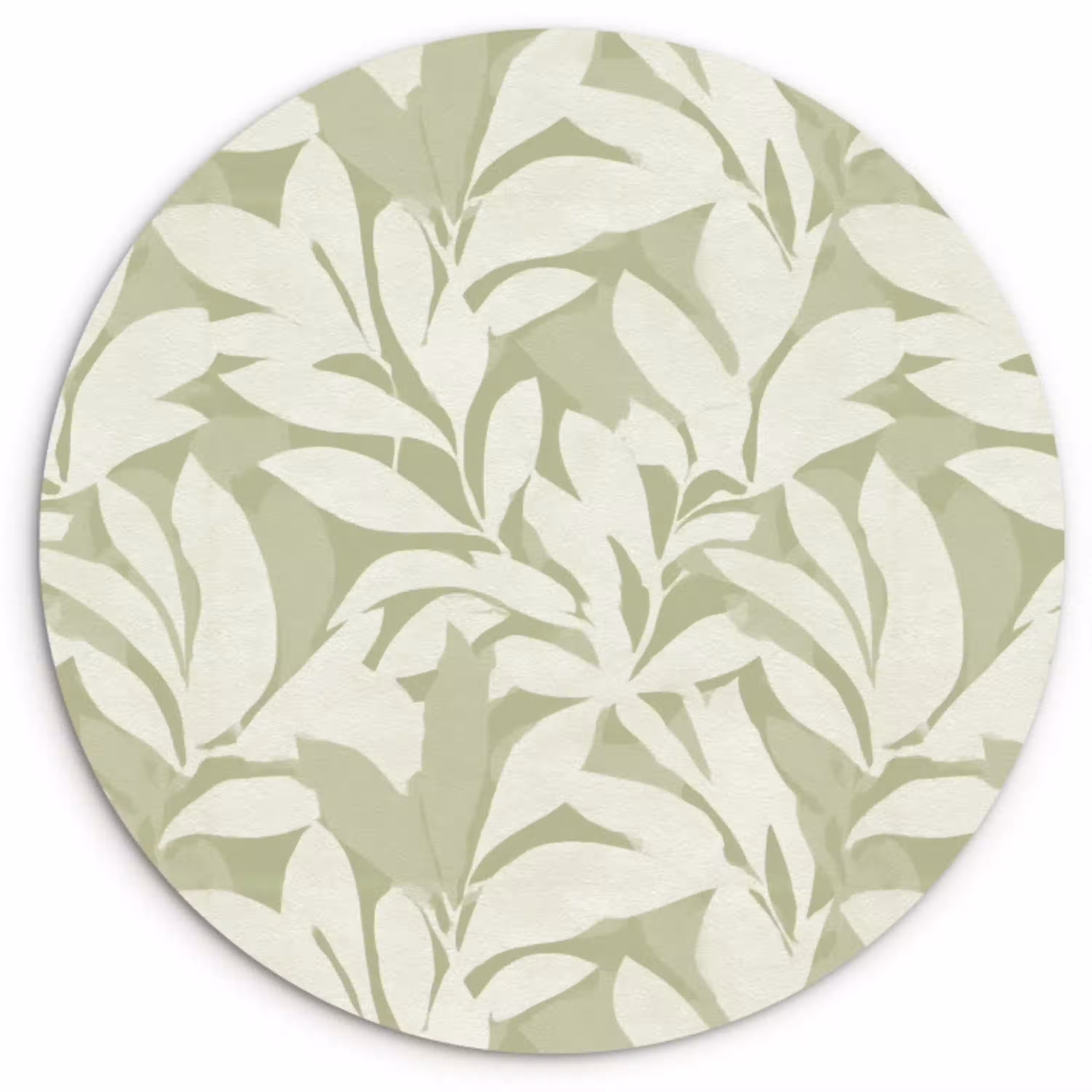 Saliegroen - Botanisch - Minimalistisch - Patroon Wandcirkel kunststof plaat 5mm dik klein 188 -3d