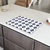 Tegelmotief - Blauw - Wit - Bloem Inductie beschermer vinyl 3mm klein 276 -sfeer8