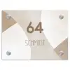 Abstract beige - Modern Naambord Rechthoek middel -3d
