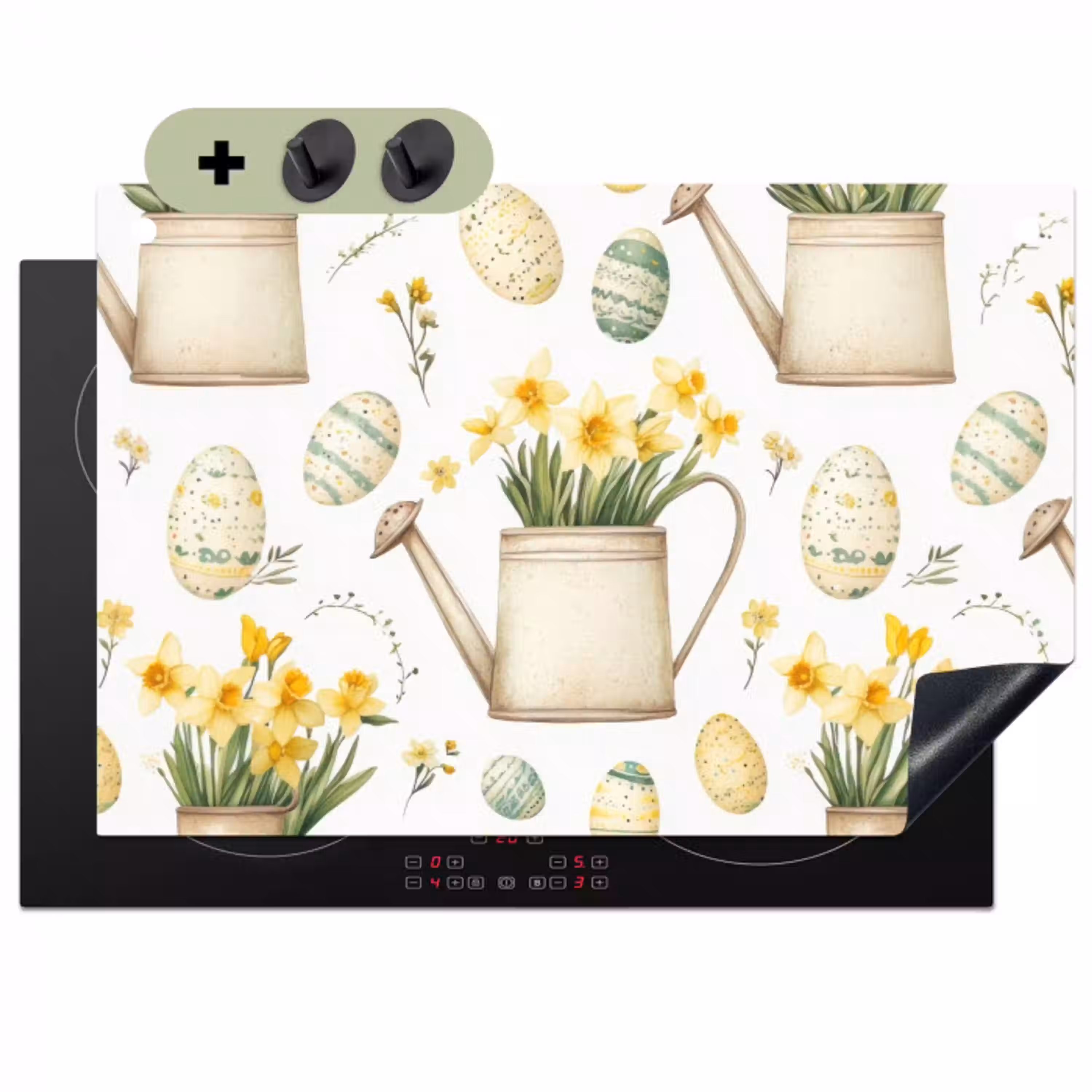 Gieter - Bloemen - Eieren Inductie beschemer met haakjes klein -3d