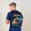 Neon - Net - Voetbal - Kleurrijk Rugzak - Zwart middel -sfeer8