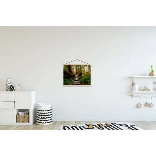 Jungle - Natuur - Trap - Bomen textielposter latten blank klein -kinderkamer