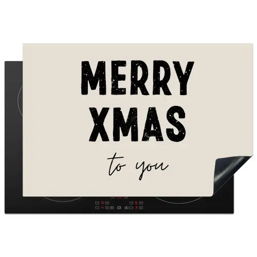 Kerst - Quotes - Merry xmas - Feestdagen - Zwart Inductie beschermer vinyl 3mm klein -3d
