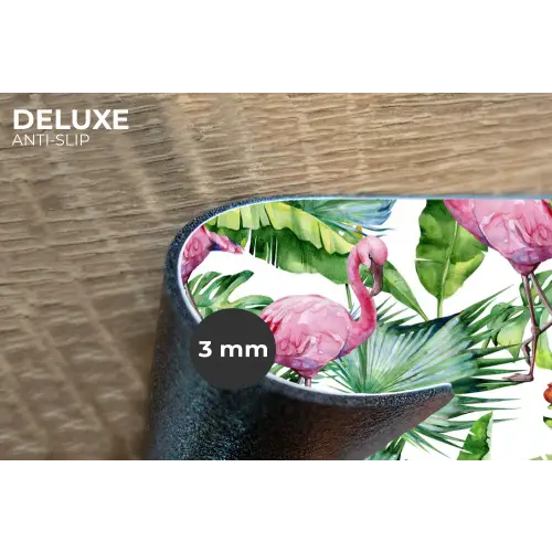 Bladeren - Flamingo - Bloemen - Jungle Placemat vinyl groot -closeup
