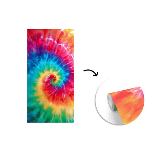 Regenboog - Tie dye - Kleurrijk - Blauw fotobehang vinyl groot -3d