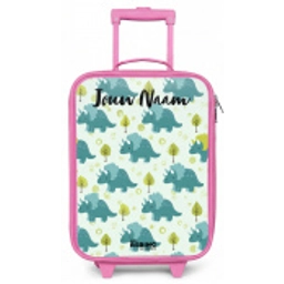 Dinos - Patroon - Natuur Kinderkoffer - Roze klein -zz3dotto