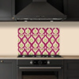 Retro - Floraal - Paars keuken achterwand spatscherm klein 900 -sfeer1