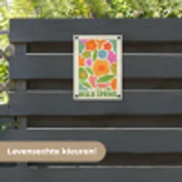 Illustratie - Bloemen - Quote - Kleurrijk tuinposter los doek klein -sfeer3