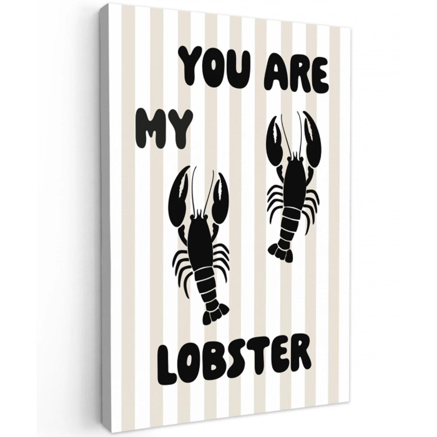 Lobster - Beige - Minimalistisch canvas 2cm klein -z3d