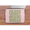 Chase greatness - Groen - Roze - Retro laptophoes neopreen klein -tafel