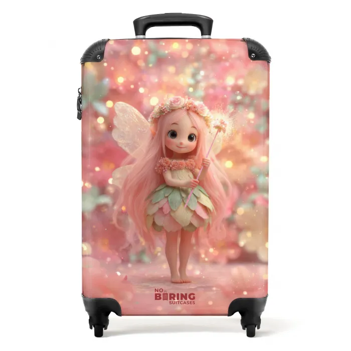 Fee met een staf en glitters NBS - Handbagage koffer - Kinderen Unisex middel -productfoto_recht